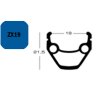 Exal FELGE ZX 19, 28  36L SILB 19-622 VL:6,5MM DOPPELOESEN