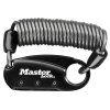 Master Lock Karabiner-Kabelschloss 1551 Schwarz 3 mm x 900 mm Zahlenkombination einstellbar
